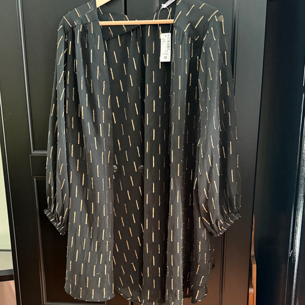 Penningtons Black Sheer Blazer with Gold Accents